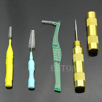 Cleaning Airbrush Nozzle Spray Gun Repair Needle&brush Kit Tool Set New