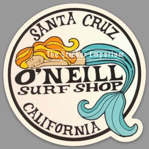 O'neill Surf Shop Santa Cruz California Mermaid Sticker Surfing