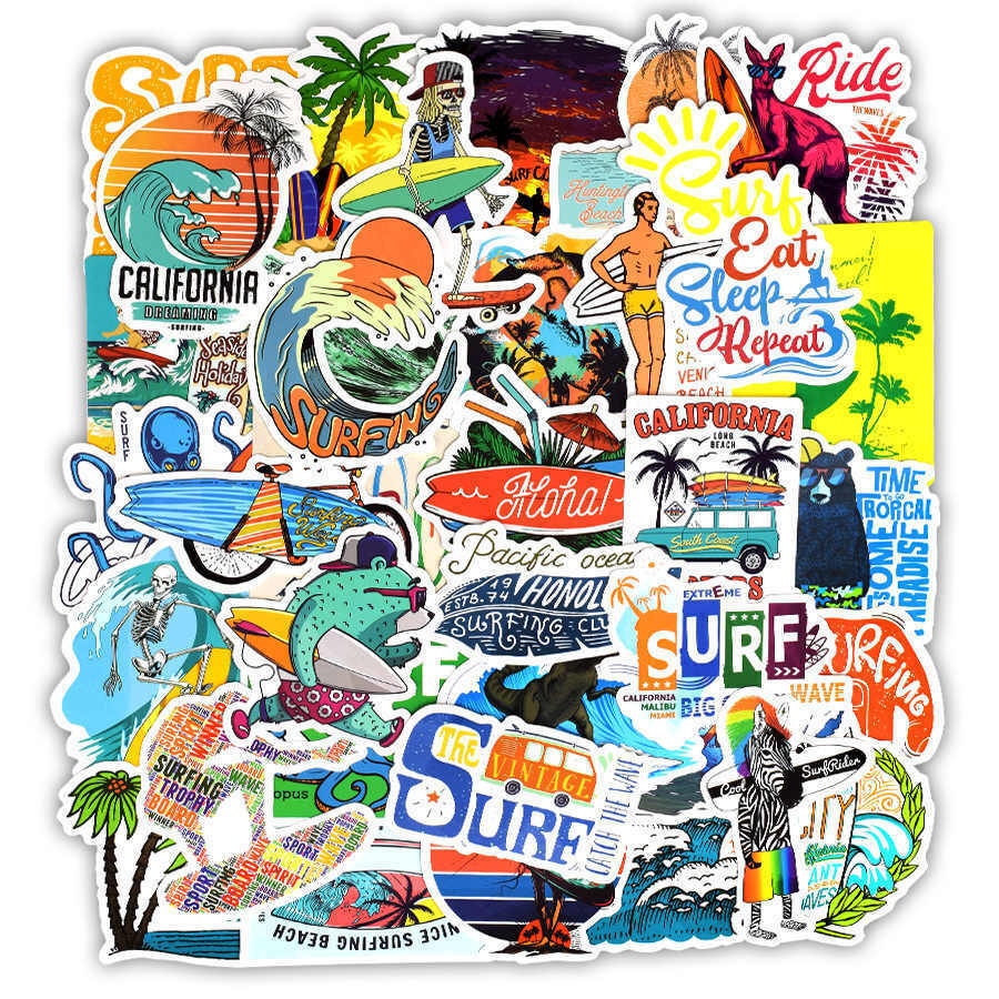 20pcs Surfing Stickers Decals Surf Water Vintage Coast Vsco Buy 2 Get 1 Free